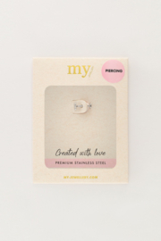 My jewellery Iconic oor piercing met klaver zilver