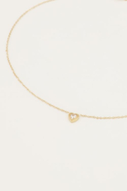 my jewellery ketting | Stras hart met steentje goud