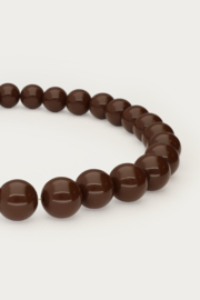 My Jewellery Bruine statement ketting met ronde kralen