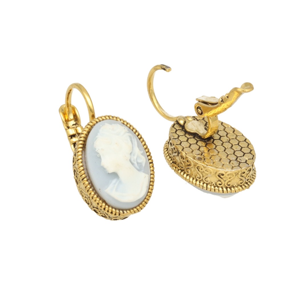 Camps & Camps oorbellen Cameo Blue