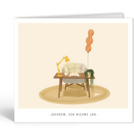 Studio Mie wenskaart - joehoew, een nieuwe job -