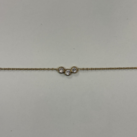 My jewellery armband 3 strass goud