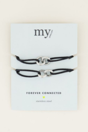 My Jewellery armband | forever connected zwart goud & zilver