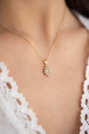 My Jewellery Vintage ketting met transparante strass zilver