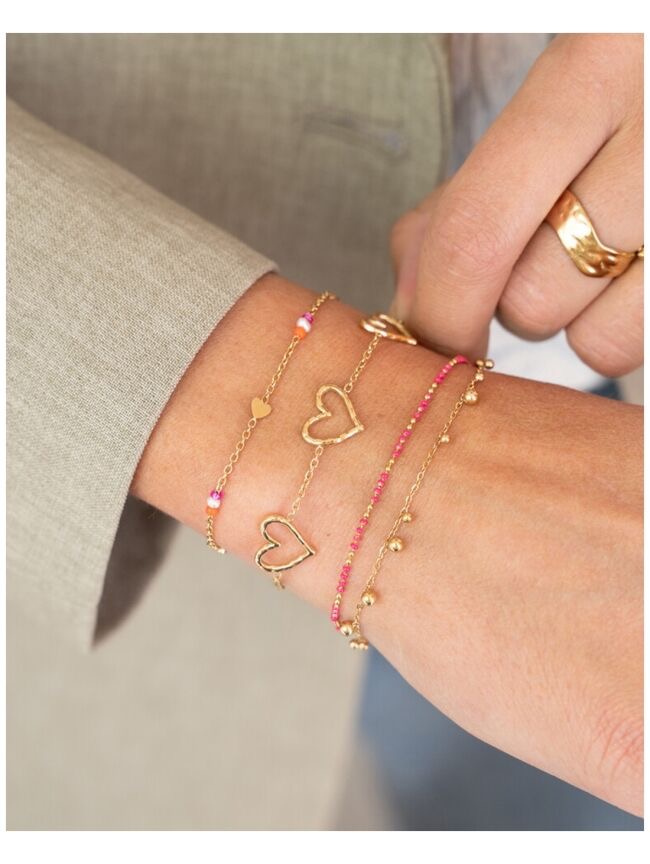 my jewellery Armband met drie open hartjes zilver