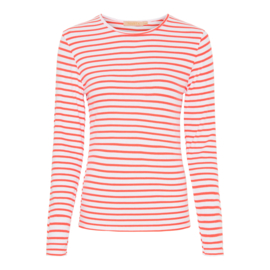 Marta Du Chateau t-shirt - long sleeved tee corallo/white