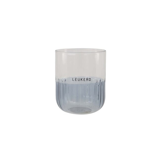 zusss Zusss Drinkglas leukerd transparant/grijsblauw
