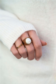 my jewellery ring | statement ring met parel zilver.*