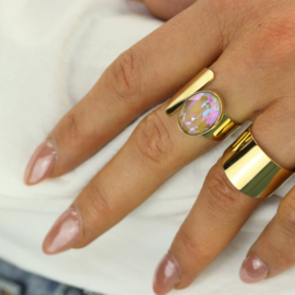 Camps & Camps ring Swarovski Cappuccino Delight Oval Ring