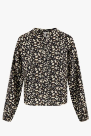 zusss blouse blaadjes print zwart