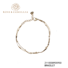 rose en camellia armband dubbel met snake