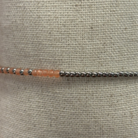 My jewellery stretch armband met kralen zilver