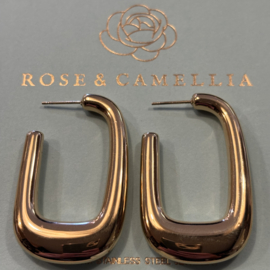 rose en camellia oorbellen hoops