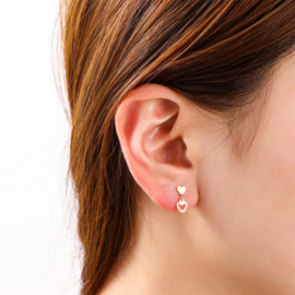 Go Dutch Label Oorbel Heart Dangle Stud - 14K