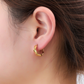 Go Dutch Label oorbellen Studded Hoop goud