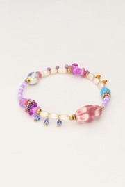 My Jewellery armband | art gekleurde kralen armband goud