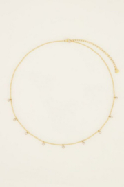 My Jewellery ketting | ketting met bolletjes en transparante stenen goud