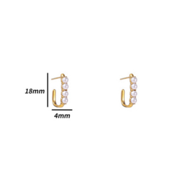 Go Dutch Label oorbellen Pearl Oval Hoop - 14K