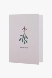 zusss wenskaart met gouden envelop kerstkus zand