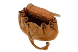 Bear design schoudertasje met trekkoord bouline cognac