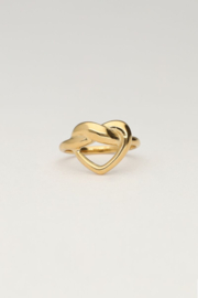 My Jewellery verstelbare ring met getwist hartje goud