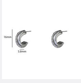 Go Dutch Label oorbellen Crossed Lines Hoop zilver