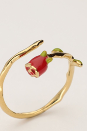My jewellery verstelbare ring Vintage met gekleurde roos goud