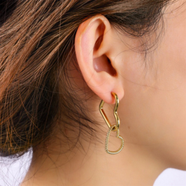 Go Dutch Label oorbellen Double Hoop Earring - 14K
