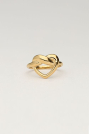 My Jewellery verstelbare ring met getwist hartje goud