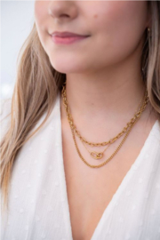 My Jewellery ketting | driedubbele ketting grove schakels goud*