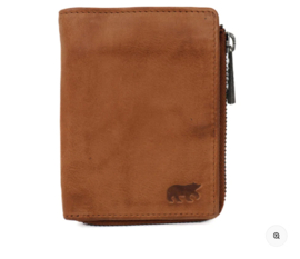 Bear design Ritsportemonneetje 'Gungun' Cognac