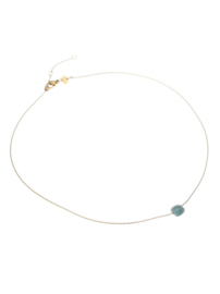 rose en camellia ketting steen turquoise