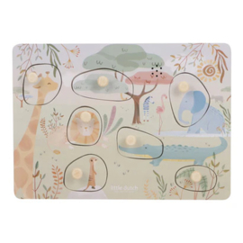 Little Dutch houten geluidenpuzzel Safari Friends
