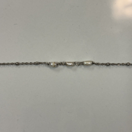 My jewellery armband 3 parels zilver