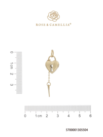 rose en camellia bedel hart met slot