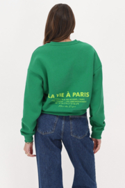 My jewellery Groene sweater "La vie a Paris"