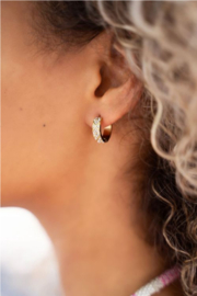 my jewellery oorbellen | Oorringen met reliëf & strass stenen goud