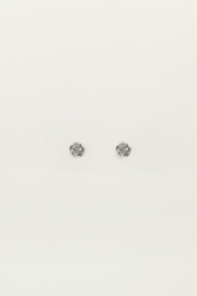 My jewellery oorbellen studs platte roos zilver