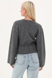 My jewellery grijze wrap cardigan