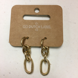 Go Dutch Label oorbellen | hangers patroon goud.