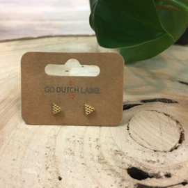 Go Dutch Label oorbellen | knopjes driehoek bolletjes goud.