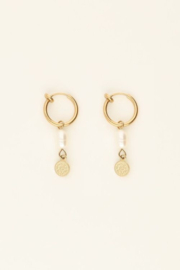 My jewellery clip oorbellen parel en munt goud