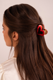 My jewellery Rode haarclip met hart