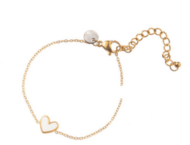 Go Dutch Label tiny dutchies armband | email hart wit