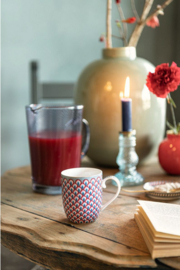 Pip studio flower festival mok klein | rood/lichtblauw