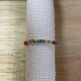 My Jewellery ring | stretch ring goud gekleurde kralen.