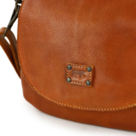 Bear Design Klein schoudertasje met flap 'Paloma' cognac