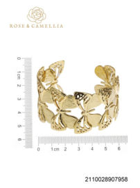 rose en camellia bangle vlinders