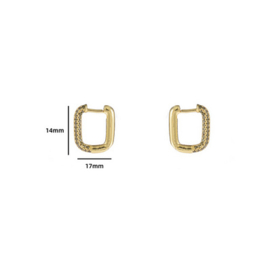 Shiny oval hoop - 14K + coffee