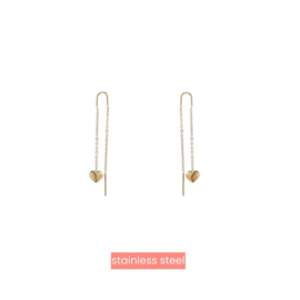 Go Dutch Label oorbellen Pull-trough Heart Earring - 14K